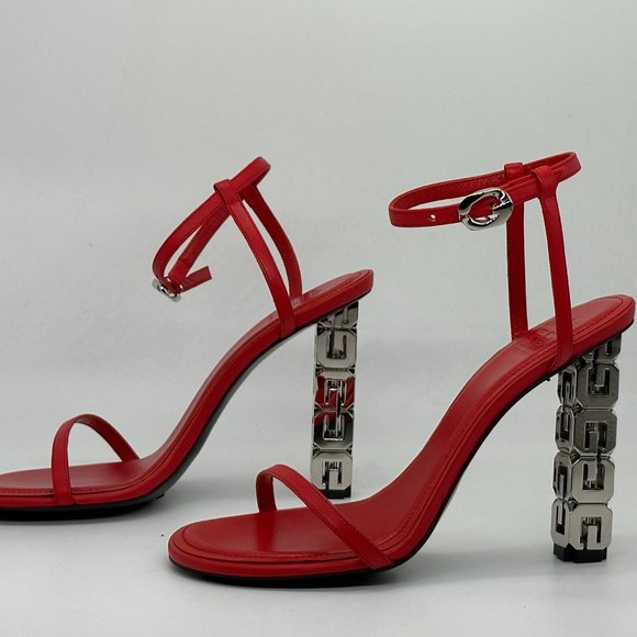 GIVENCHY 105 G Cube Monogram Signature Logo Heels Leather Sandals Shoes - Picture 16 of 16